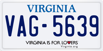 VA license plate VAG5639
