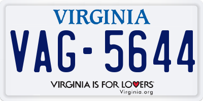 VA license plate VAG5644