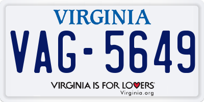 VA license plate VAG5649