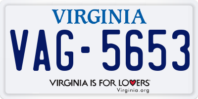 VA license plate VAG5653
