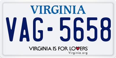 VA license plate VAG5658