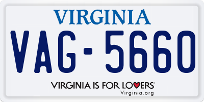 VA license plate VAG5660