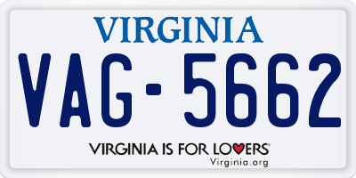 VA license plate VAG5662
