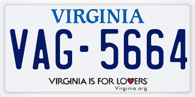 VA license plate VAG5664