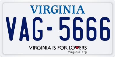 VA license plate VAG5666