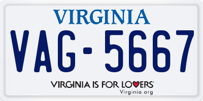 VA license plate VAG5667