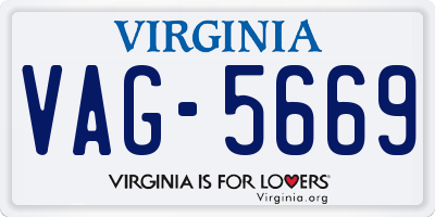 VA license plate VAG5669