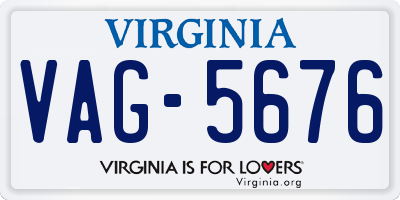 VA license plate VAG5676