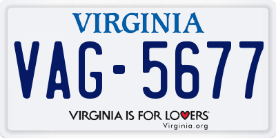 VA license plate VAG5677