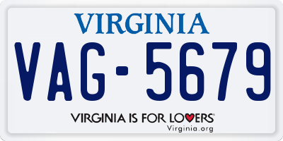 VA license plate VAG5679