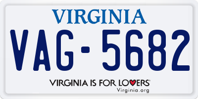 VA license plate VAG5682