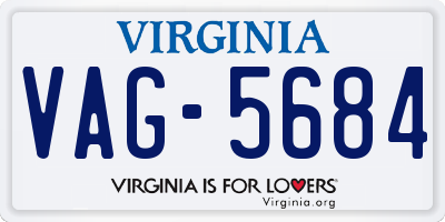 VA license plate VAG5684