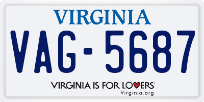VA license plate VAG5687