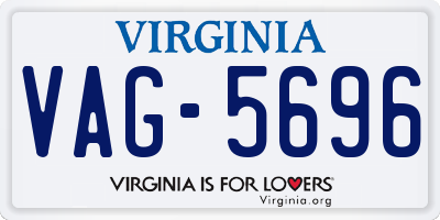 VA license plate VAG5696