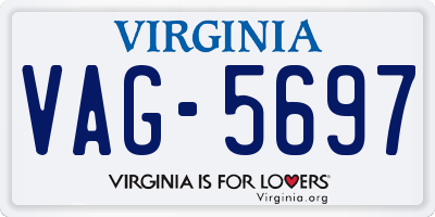 VA license plate VAG5697