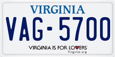 VA license plate VAG5700