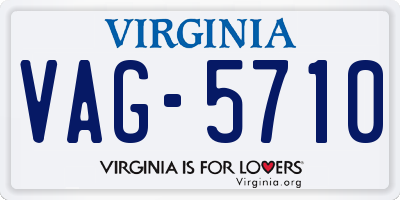 VA license plate VAG5710