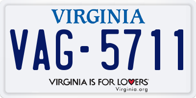 VA license plate VAG5711