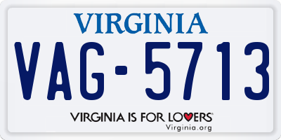 VA license plate VAG5713