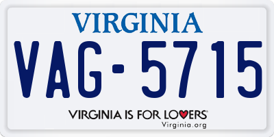 VA license plate VAG5715