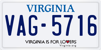 VA license plate VAG5716