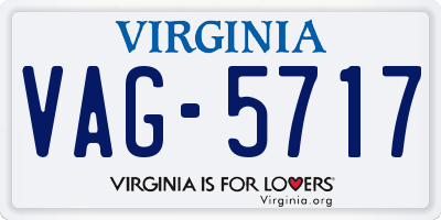 VA license plate VAG5717