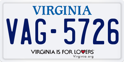 VA license plate VAG5726