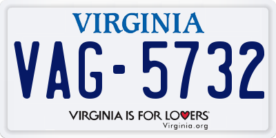 VA license plate VAG5732