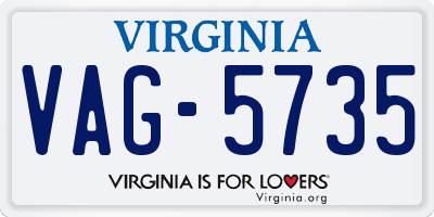 VA license plate VAG5735