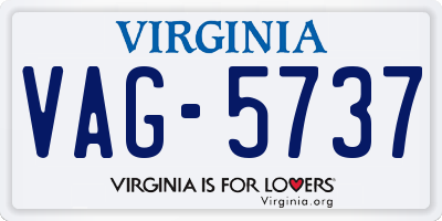 VA license plate VAG5737