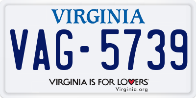 VA license plate VAG5739