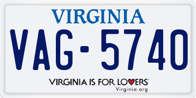 VA license plate VAG5740