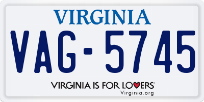 VA license plate VAG5745