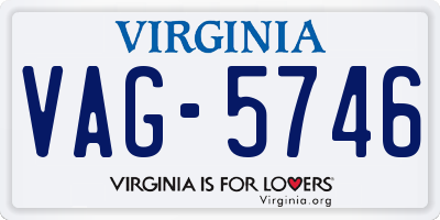 VA license plate VAG5746