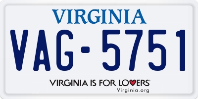 VA license plate VAG5751