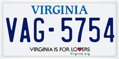 VA license plate VAG5754