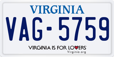 VA license plate VAG5759