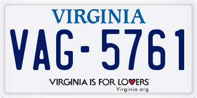 VA license plate VAG5761