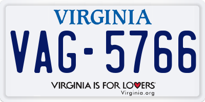 VA license plate VAG5766