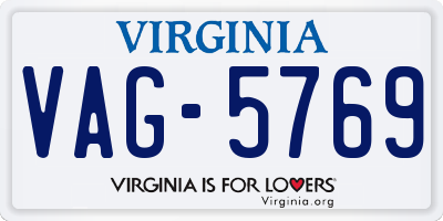 VA license plate VAG5769