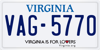VA license plate VAG5770