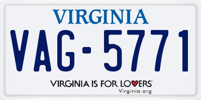 VA license plate VAG5771