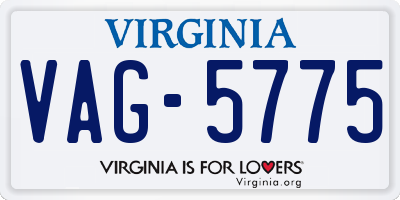 VA license plate VAG5775