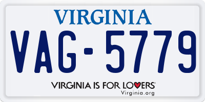 VA license plate VAG5779