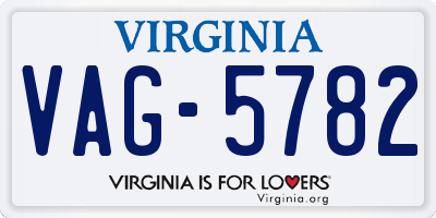 VA license plate VAG5782