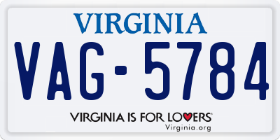 VA license plate VAG5784