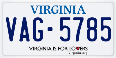 VA license plate VAG5785