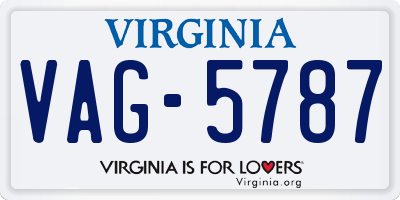 VA license plate VAG5787