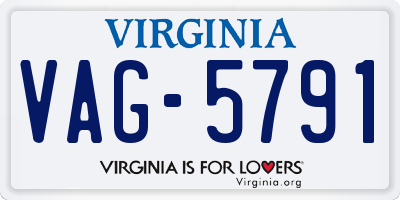 VA license plate VAG5791