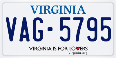 VA license plate VAG5795